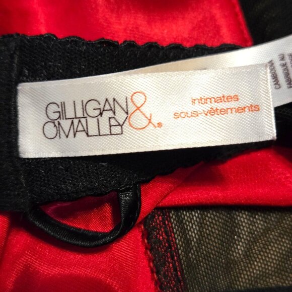 Gilligan & O'Malley Intimates Red/Black Lace Size Large Baby Doll Nighty #17730 - Picture 5 of 9